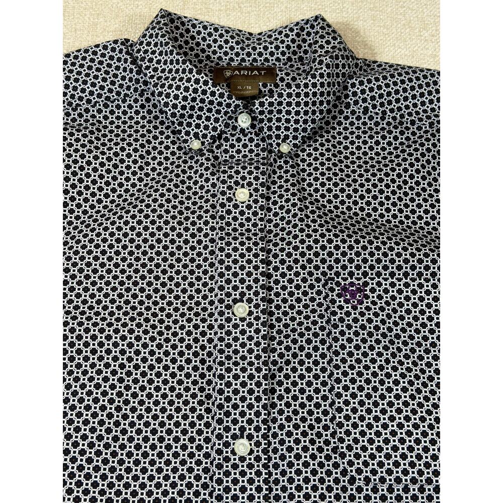 Ariat MeN XL Black Tan Long Sleeve Button Front Cowboy Rodeo Western Shirt - Picture 8 of 9